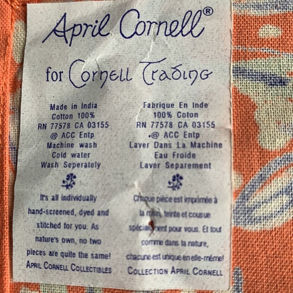 COPY - April Cornell 4 handscreened  cotton hydrangea pattern placemat/napkin s… - Picture 7 of 8